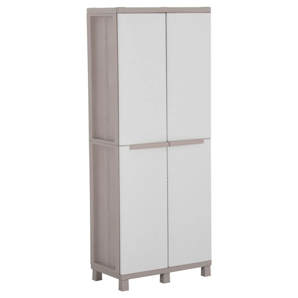 vidaXL Armoire de rangement et 2 portes 68x37,5x170cm Gris clair/beige