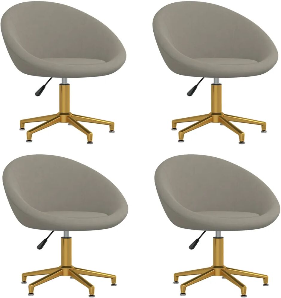 vidaXL Chaises de salle à manger 4 pcs Gris clair Velours