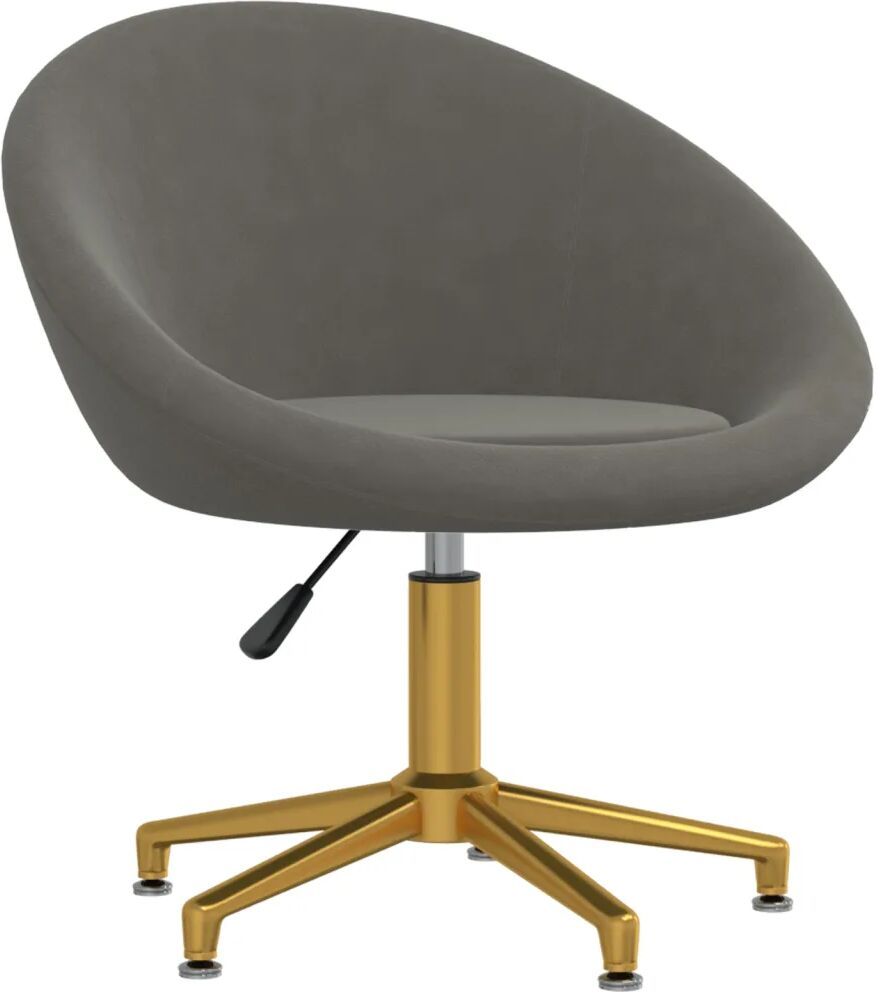 vidaXL Chaise pivotante de bureau Gris foncé Velours