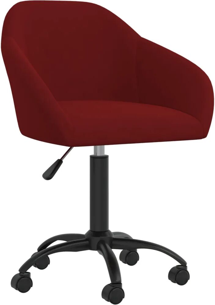 vidaXL Chaise pivotante de bureau Rouge bordeaux Velours