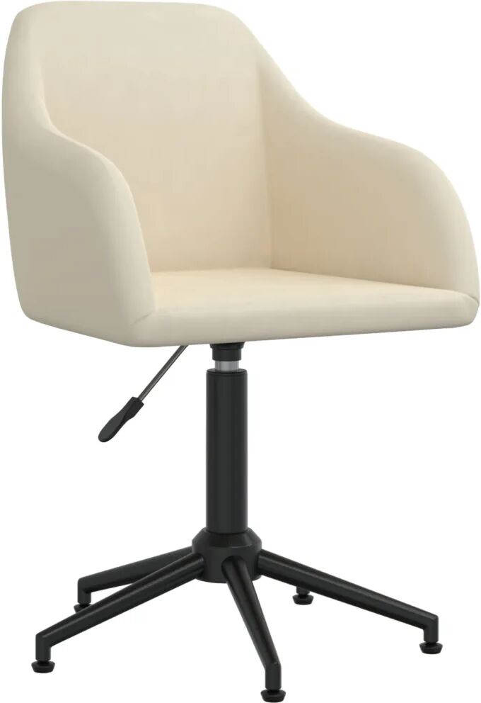 vidaXL Chaise pivotante de bureau Crème Velours