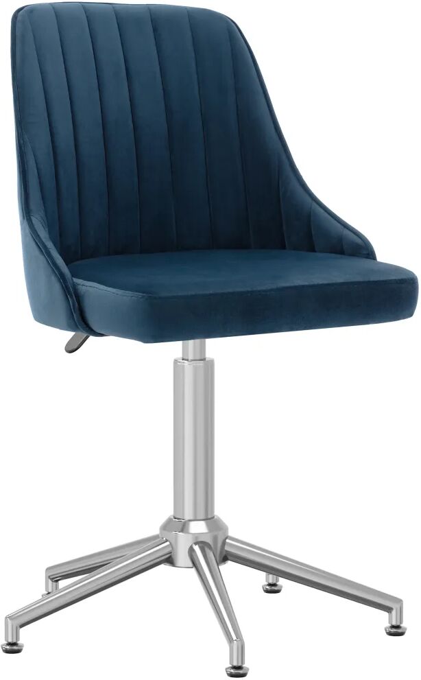 vidaXL Chaise pivotante de bureau Bleu Velours