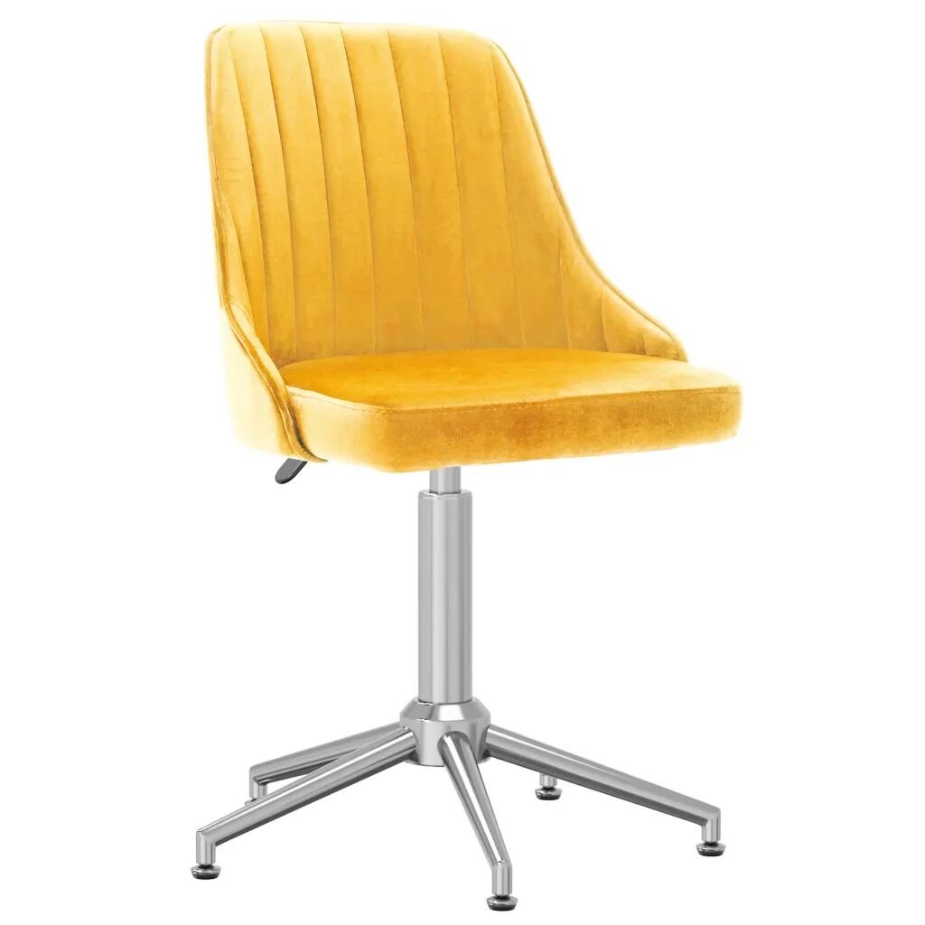 vidaXL Chaise pivotante de bureau Jaune Velours