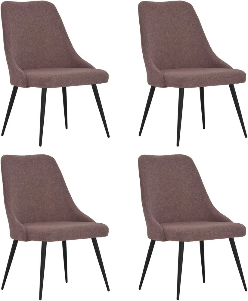 vidaXL Chaises de salle à manger 4 pcs Marron Tissu