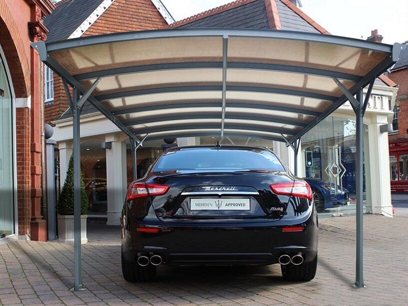 Carport aluminium anthracite 4,34x3m abri voiture