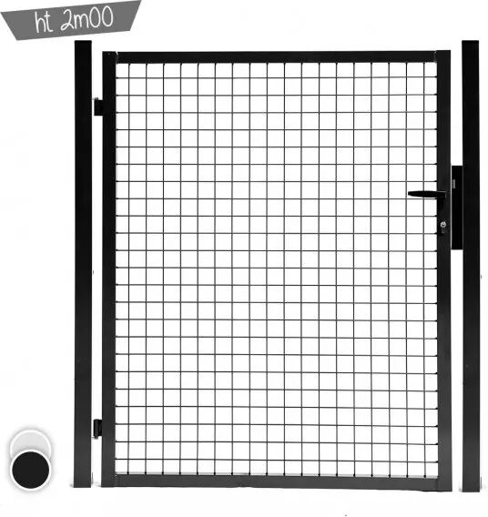 Portillon Jardi Ht 2m00 - Couleur - Noir 9005, Pose - sur platine