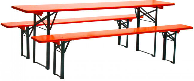 Dema Table + bancs de brasserie 2200 x 500 mm - orange