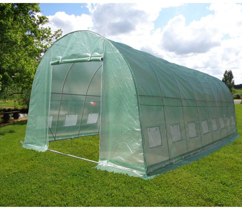 Green Protect Serre tunnel 4x8m film 200gr/m² hauteur 2,3m Green Protect