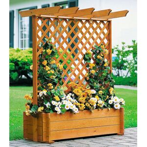 promadino Spalier, Pergola mit Pflanzkasten, BxTxH: 102x65x140 cm honigbraun