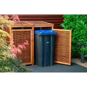 dobar Mülltonnenbox, 2x240l, BxTxH: 137x83x132 cm braun/dunkelbraun Größe