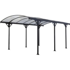 Vente-unique.ch Carport selbsttragend - Aluminium - 15,3 m² - Grau - GENARO