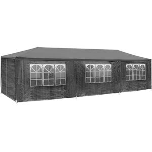 tectake Pavillon Elasa 9x3m mit 8 Seitenteilen - grau