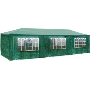 tectake Pavillon Elasa 9x3m mit 8 Seitenteilen - grün