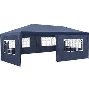 tectake Pavillon Vivara 6x3m mit 5 Seitenteilen - blau