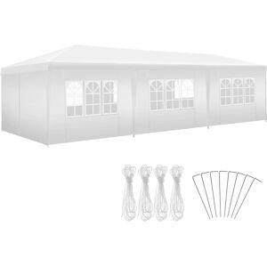 tectake Pavillon Elasa 9x3m mit 8 Seitenteilen - weiss