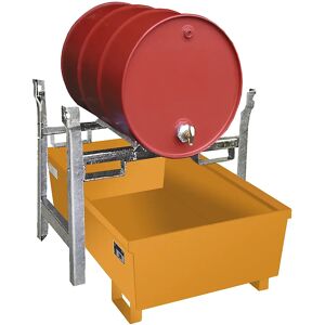 eurokraft pro Fassregal-Stapelgestell, für 1 x 200-l-Fass, verzinkt, BxTxH 980 x 580 x 850 mm