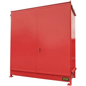 eurokraft pro Gefahrstoff-Regalcontainer, Kapazität 4 x 1000-l-IBC/KTC, rot