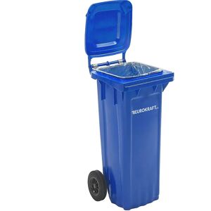 eurokraft pro Mülltonne aus Kunststoff DIN EN 840, Volumen 80 l, BxHxT 448 x 932 x 514 mm, blau