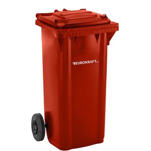 eurokraft pro Mülltonne aus Kunststoff DIN EN 840, Volumen 120 l, BxHxT 505 x 1005 x 555 mm, rot