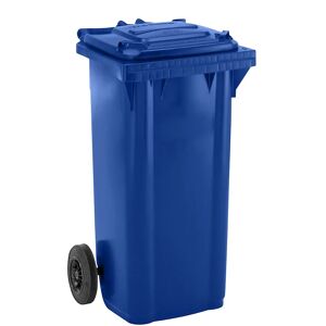 eurokraft pro Mülltonne aus Kunststoff DIN EN 840, Volumen 120 l, BxHxT 505 x 1005 x 555 mm, blau