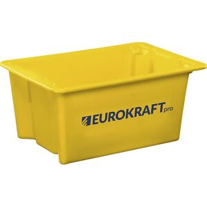 eurokraft pro Drehstapelbehälter aus lebensmittelechtem Polypropylen, Volumen 6 l, VE 4 Stk, Wände und Boden geschlossen, gelb