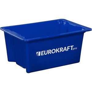 eurokraft pro Drehstapelbehälter aus lebensmittelechtem Polypropylen, Volumen 6 l, VE 4 Stk, Wände und Boden geschlossen, blau