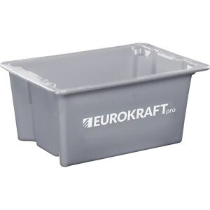 eurokraft pro Drehstapelbehälter aus lebensmittelechtem Polypropylen, Volumen 6 l, VE 4 Stk, Wände und Boden geschlossen, grau