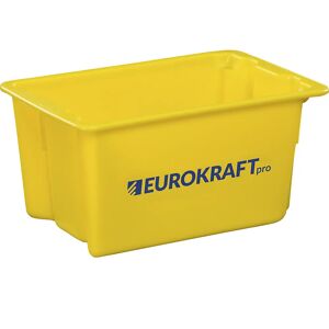 eurokraft pro Drehstapelbehälter aus lebensmittelechtem Polypropylen, Volumen 50 l, VE 3 Stk, Wände und Boden geschlossen, gelb