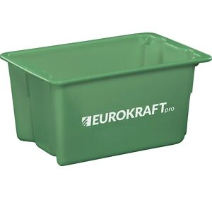 eurokraft pro Drehstapelbehälter aus lebensmittelechtem Polypropylen, Volumen 50 l, VE 3 Stk, Wände und Boden geschlossen, grün