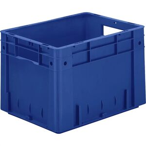 kaiserkraft Schwerlast-Euro-Behälter, Polypropylen, Volumen 23,3 l, LxBxH 400 x 300 x 270 mm, Wände geschlossen, Boden geschlossen, blau, VE 4 Stk