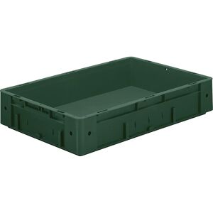 kaiserkraft Schwerlast-Euro-Behälter, Polypropylen, Volumen 20 l, LxBxH 600 x 400 x 120 mm, Wände geschlossen, Boden geschlossen, grün, VE 2 Stk