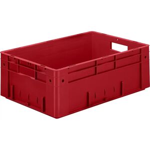 kaiserkraft Schwerlast-Euro-Behälter, Polypropylen, Volumen 38 l, LxBxH 600 x 400 x 210 mm, Wände geschlossen, Boden geschlossen, rot, VE 2 Stk