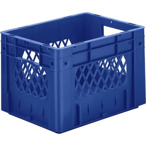 kaiserkraft Schwerlast-Euro-Behälter, Polypropylen, Volumen 23,3 l, LxBxH 400 x 300 x 270 mm, Wände durchbrochen, Boden geschlossen, blau, VE 4 Stk