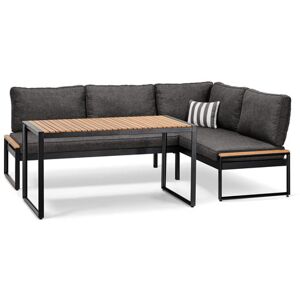 Dining-Lounge-Ecke »Elin« mit Premium-Komfort-Kissen - Tchibo - Anthrazit/Gestreift Aluminium   unisex