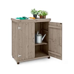 Kleiner Gartenschrank »Jonte« mit verzinkter Arbeitsfläche - Tchibo - Silber Holz Grau  unisex