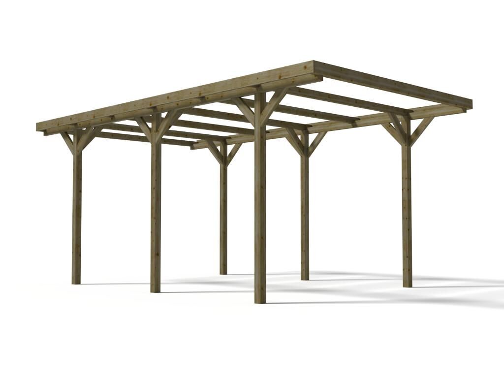 Vente-unique.ch Carport ZEPHYR - Holz autoklaviert Klasse III - 15,5 m²