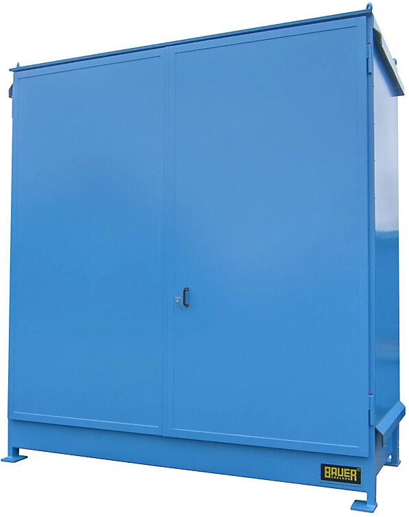 EUROKRAFTpro Gefahrstoff-Regalcontainer Kapazität 4 x 1000-l-IBC/KTC blau