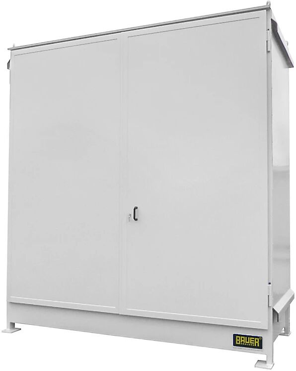 EUROKRAFTpro Gefahrstoff-Regalcontainer Kapazität 4 x 1000-l-IBC/KTC grauweiß