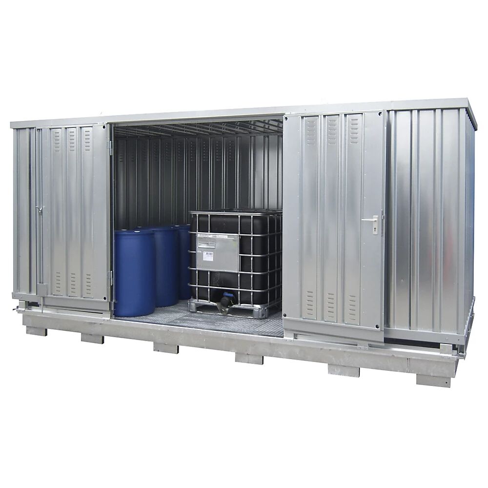 Gefahrstoff-Container zur passiven Lagerung entzündbarer Stoffe Außen-HxBxT 2570 x 5075 x 2075 mm verzinkt
