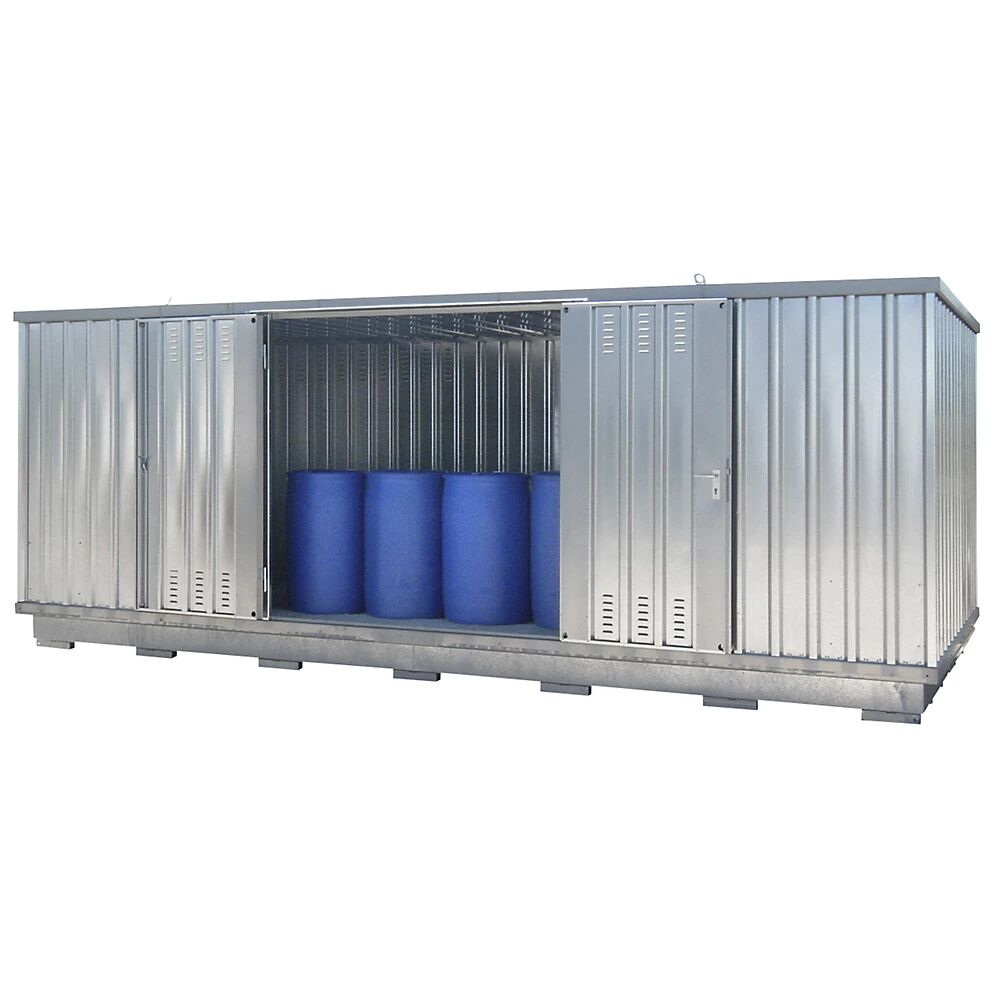 Gefahrstoff-Container zur aktiven Lagerung entzündbarer Stoffe Außen-HxBxT 2385 x 6075 x 2875 mm verzinkt