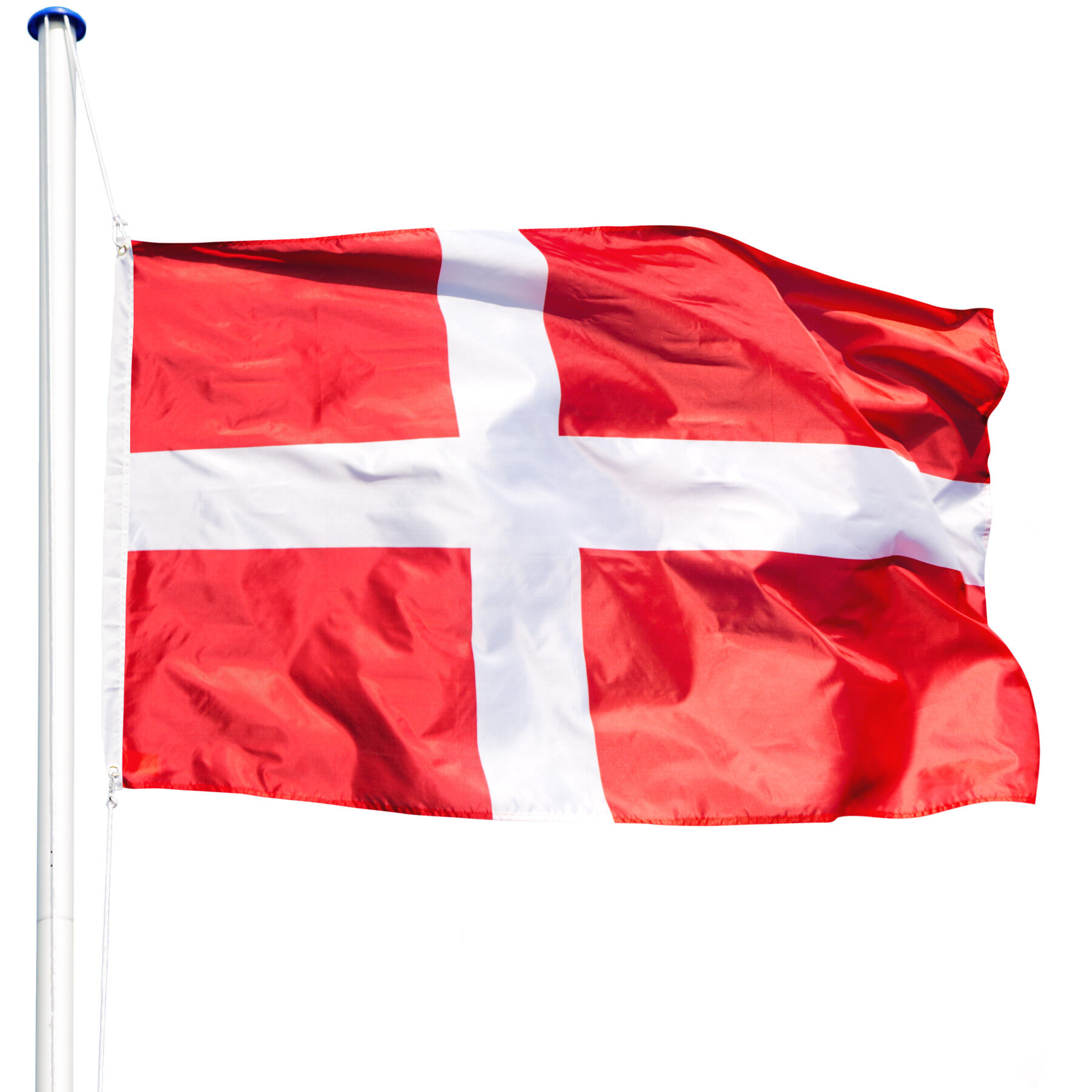 tectake Hliníkový stožár s vlajkou - Dánsko