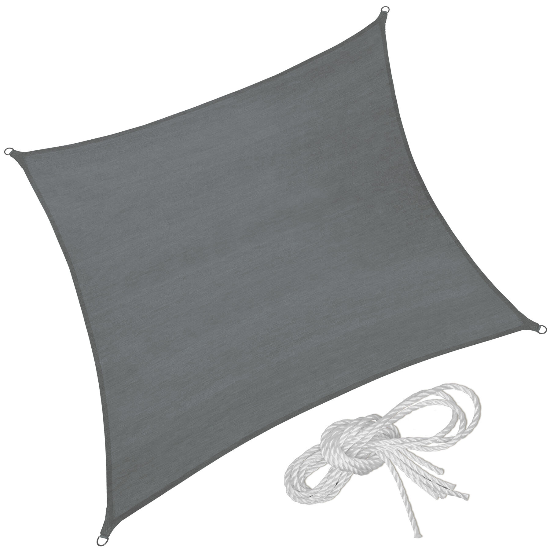 tectake Stínící plachta proti slunci čtverec, šedá - 400 x 400 cm