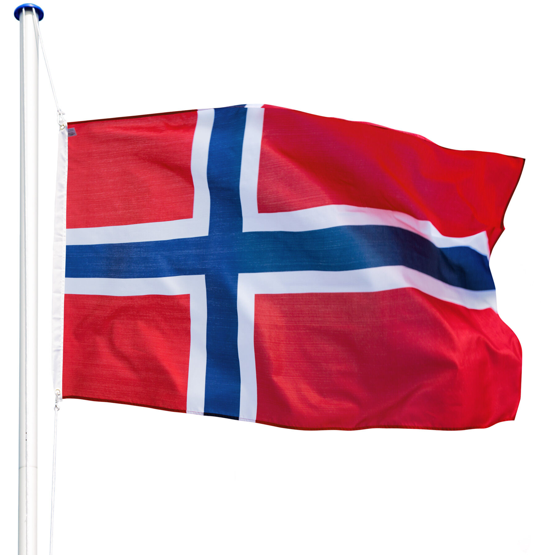 tectake Hliníkový stožár s vlajkou - Norsko