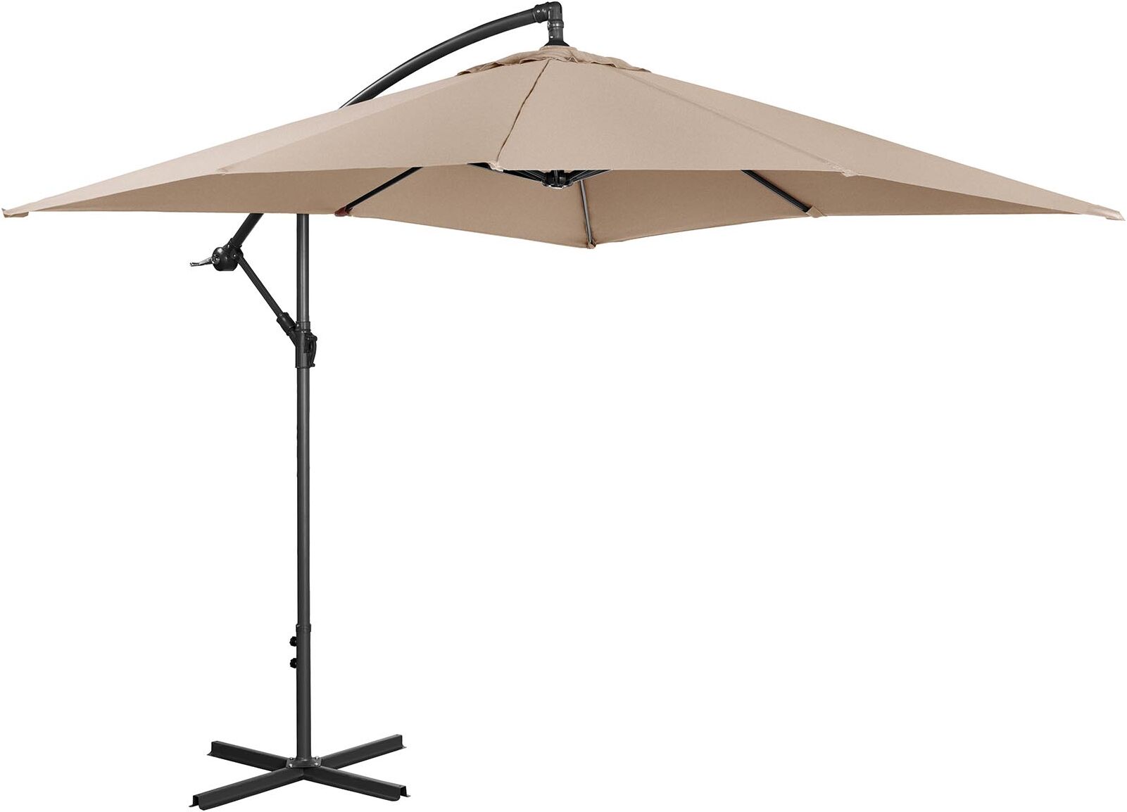 Uniprodo Boční slunečník - krémový - čtvercový - 250 x 250 cm - s náklonem UNI_UMBRELLA_SQ250CR