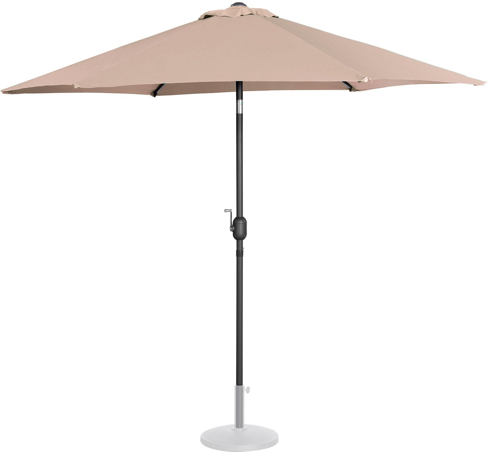 Uniprodo Velký slunečník - světlehnědý - šestihranný - Ø 270 cm - s náklonem UNI_UMBRELLA_R270CR