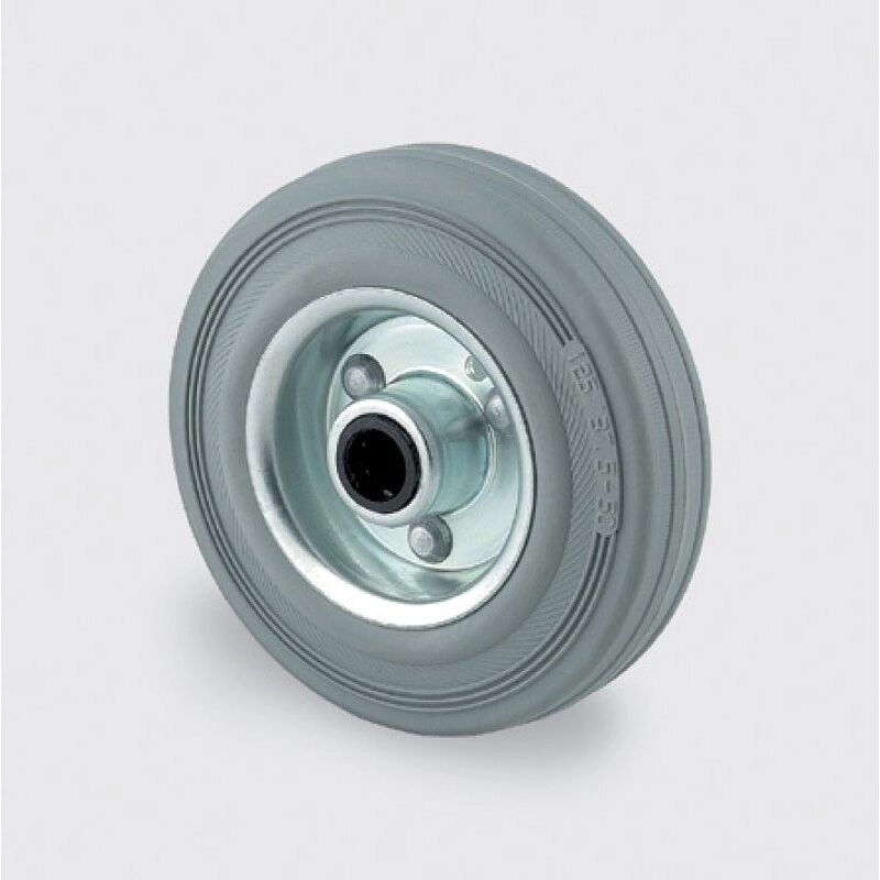 TENTE Samostatné kolo, kovový disk, šedá guma, 100 mm