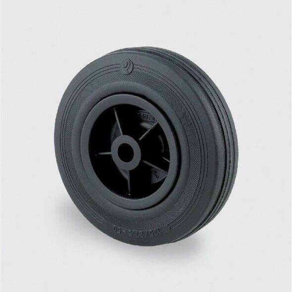 TENTE Samostatné kolo, plastový disk, černá guma, 160 mm