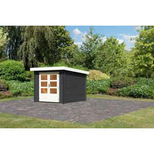 Karibu Gartenhaus Bastrup 4 - 28mm-237 x 297cm- anthrazit 50% Aktions-Rabatt auf Dacheindeckung & gratis Gartenhaus-Pflegebox