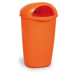 B2B Partner Mülleimer auf Pfosten DINOVA für draußen, 50 l, orange