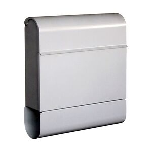 TrendLine Briefkasten Gong mit Zeitungsbox silber 41 x 37,2 x 11,2 cm